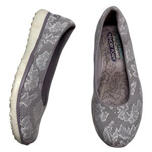 Skechers MICROBURST EARTHY TOUCH Lavender Purple Lace Floral Flats Shoes 23563